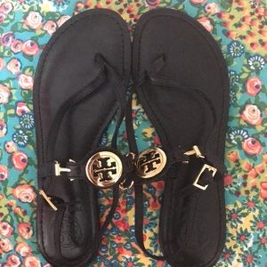 Tory Burch black thong sandals
